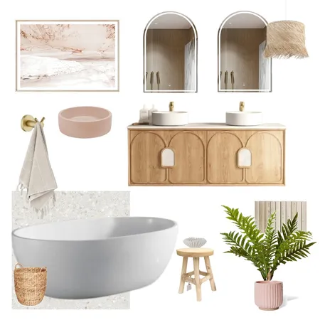 Boho Bathroom Interior Design Mood Board by ZURE on Style Sourcebook