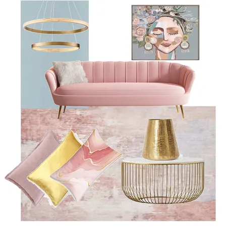 Pretty in Pink Living Room Interior Design Mood Board by Elite Styling on Style Sourcebook