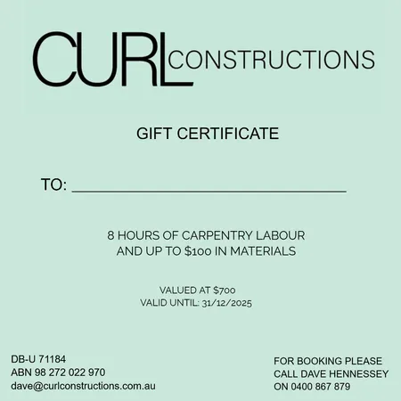 CURL Constructions Gift Certificate Interior Design Mood Board by JessicaHennessey on Style Sourcebook