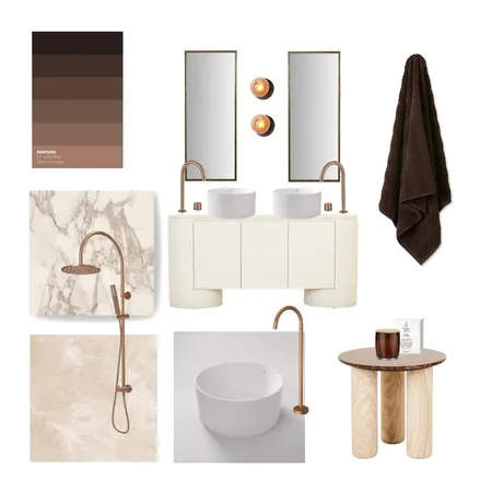 Styling Pantone Mocha Mousse - Bathroom Interior Design Mood Board by Cotter Builders on Style Sourcebook