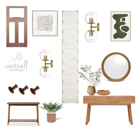 Mid Century Modern Hallway Interior Design Mood Board by Cantwell Interiors on Style Sourcebook
