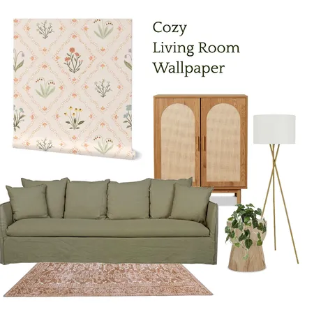 Cozy Living Room Wallpaper Interior Design Mood Board by Sarah Clark on Style Sourcebook
