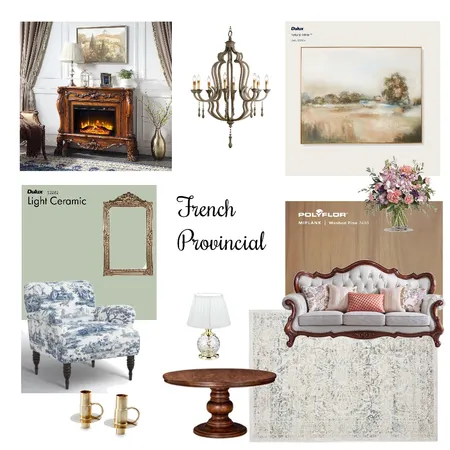 Living Room French Prov Interior Design Mood Board by Angie on Style Sourcebook