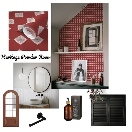 Heritage Powder Room Interior Design Mood Board by Hand and Hart Designs on Style Sourcebook
