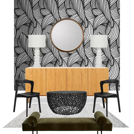 Bold Elegant Abstract Wallpaper Interior Design Mood Board by Tricia Kramer on Style Sourcebook