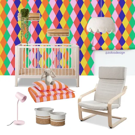 Harlequin Nursery Colourful Interior Design Mood Board by ZotosDesign on Style Sourcebook