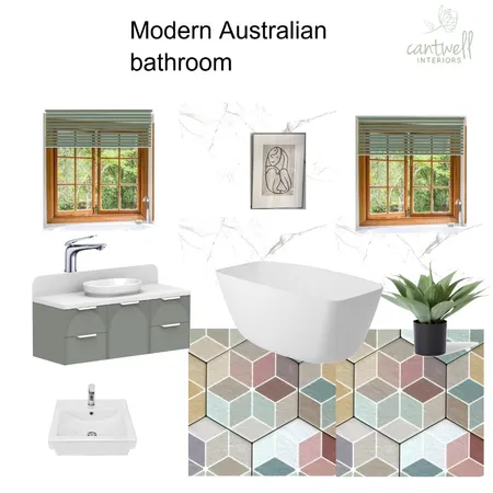 Modern Australian Bathroom -rainbow tiles Interior Design Mood Board by Cantwell Interiors on Style Sourcebook