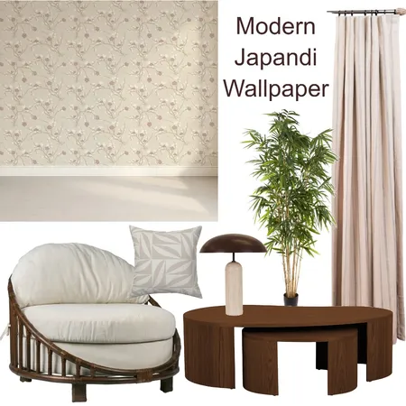 Japandi Cherry Blossom Wallpaper Interior Design Mood Board by Sara C on Style Sourcebook