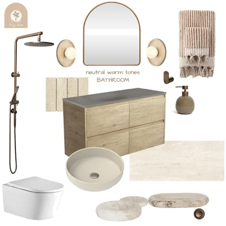 Neutral Warm Tones Bathroom Interior Design Mood Board by Design Divine Interiors on Style Sourcebook