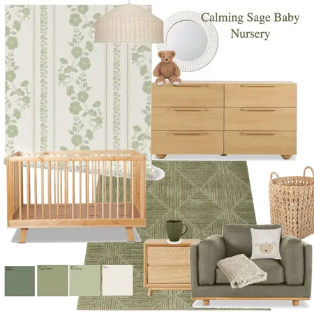 Calming Sage floral Modern Nursery Interior Design Mood Board by Schatzi Brown on Style Sourcebook