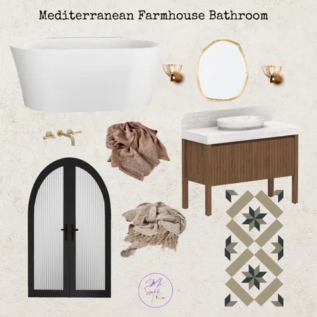 Mediterranean Farmhouse Bathroom Interior Design Mood Board by Mz Scarlett Interiors on Style Sourcebook