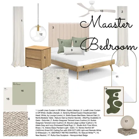 Master Bedroom Interior Design Mood Board by HannahLBullen on Style Sourcebook