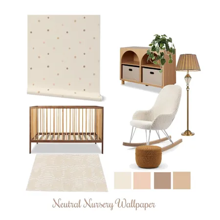 Neutral Nursery Wallpaper Interior Design Mood Board by Vaekra Design - surface pattern design on Style Sourcebook