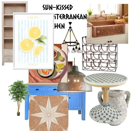 Mediterranean Sun Kissed Kitchen Interior Design Mood Board by Bonaise Surface Designer (Textiles, Wallpaper + More) on Style Sourcebook