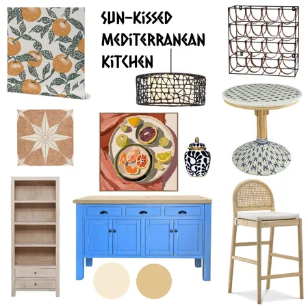 Mediterranean Sun Kissed Kitchen Interior Design Mood Board by Bonaise Surface Designer (Textiles, Wallpaper + More) on Style Sourcebook