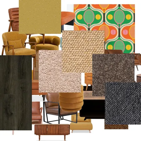 Tennis Racket Ogee - Bold Orange Green 3 Interior Design Mood Board by Happy Wolf of Fortune on Style Sourcebook