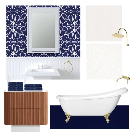 Ancient Greece Inspired Bathroom - Navy Blue White Interior Design Mood Board by Happy Wolf of Fortune on Style Sourcebook