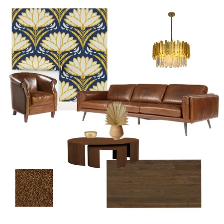 Deco Delight 1920s Art Deco Style Navy Blue Golden Wallpaper Interior Design Mood Board by Happy Wolf of Fortune on Style Sourcebook