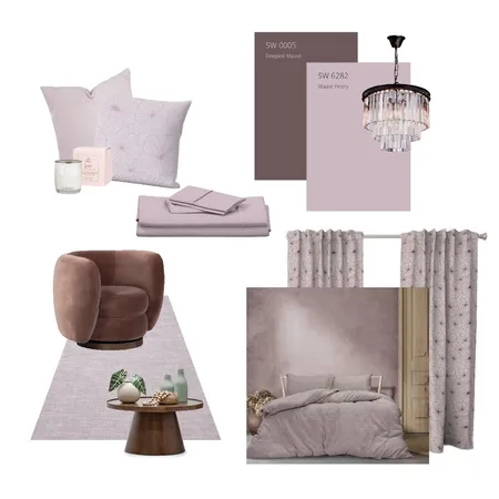 Mauve Finery luxury bedroom decor by Cinnamon Clouds Interior Design Mood Board by Cinnamon Clouds on Style Sourcebook