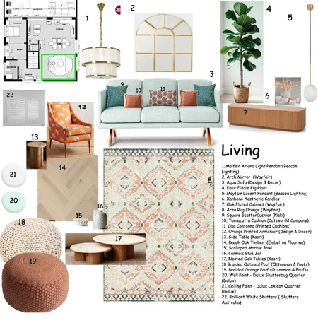 Living room Interior Design Mood Board by saloni.devwork@gmail.com on Style Sourcebook