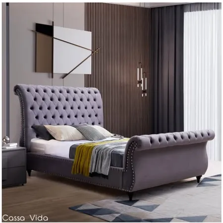 Grey Emery Velvet Bed Frame - Queen Interior Design Mood Board by Cassavida on Style Sourcebook