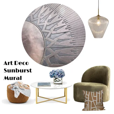 Art Deco Sunburst Wall Mural Interior Design Mood Board by Annabel Taylor HOME on Style Sourcebook