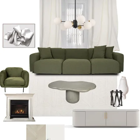 Beige Living Room with a touch of Olive Green Interior Design Mood Board by Nomashaka Space Interiors on Style Sourcebook