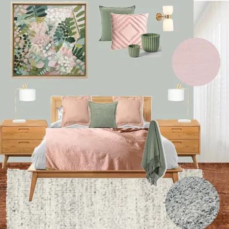 Green pink bedroom Interior Design Mood Board by Soriti on Style Sourcebook