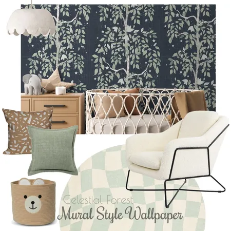 Celestial Forest Nursery Wallpaper Interior Design Mood Board by lesliehelencreative on Style Sourcebook