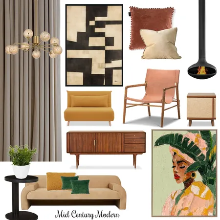 Mid Century Modern Living Room Interior Design Mood Board by Timeless Synergy Studio on Style Sourcebook