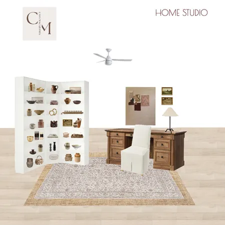 Home Studio - Bergmund Chair, Moselle rug, Vintage Desk Interior Design Mood Board by Casa Macadamia on Style Sourcebook