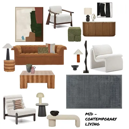 MID-CONTEMPRARY LIVING WINTER 2025 Interior Design Mood Board by lisajonesstylist on Style Sourcebook