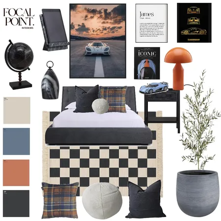 Boy's Koenigsegg Bedroom Interior Design Mood Board by Focal Point Interior Design on Style Sourcebook