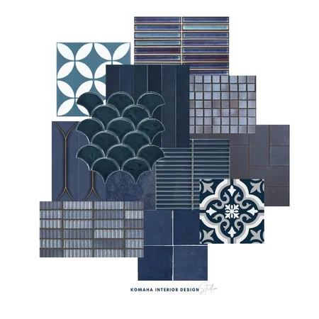 Tile Talk - Colour Drench Blue Interior Design Mood Board by Komaha Interior Design on Style Sourcebook