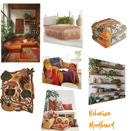 Bohemian Living Room Interior Design Mood Board by Bembhyjorgelina@gmail.com on Style Sourcebook