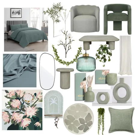 Green Bedroom for VET Interior Design Mood Board by Hannah on Style Sourcebook