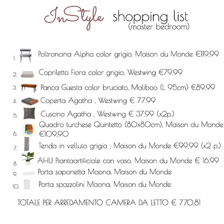 Shopping list Interior Design Mood Board by InStyle Idea on Style Sourcebook