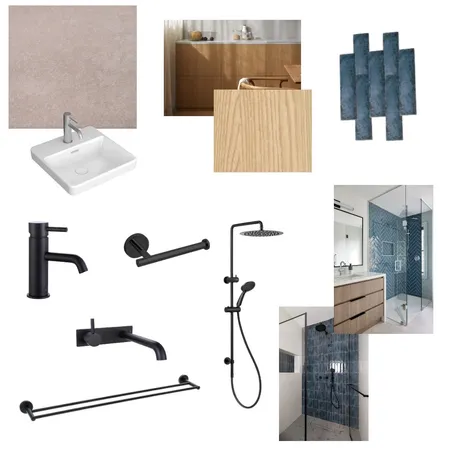 Ensuite - Blue Feature tile Interior Design Mood Board by Chelsea Fraser on Style Sourcebook