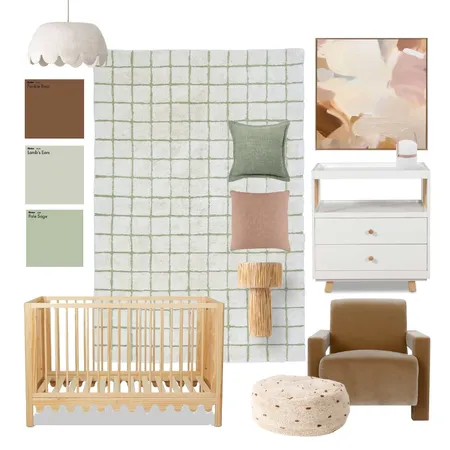 Neutral nursery with a pop of colour Interior Design Mood Board by Hunter and Nomad on Style Sourcebook