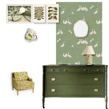 Green Geese Farmhouse Wallpaper Interior Design Mood Board by Erin Duncan Creative on Style Sourcebook