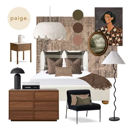 Mocha Mousse Master Bedroom 〰️ Interior Design Mood Board by paige. | style + design on Style Sourcebook
