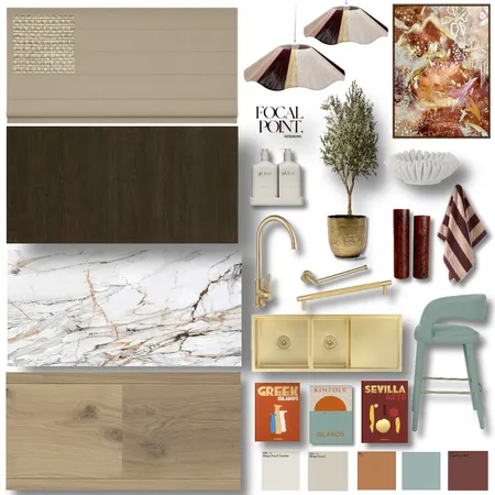 Colour Scheme Kitchen (Sydney Terrace) alternate art/ pendants Interior Design Mood Board by Focal Point Interior Design on Style Sourcebook