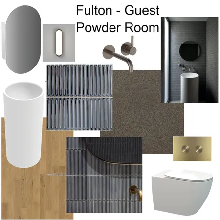 Fulton Apartment - Guest Powder Room Interior Design Mood Board by JJID Interiors on Style Sourcebook