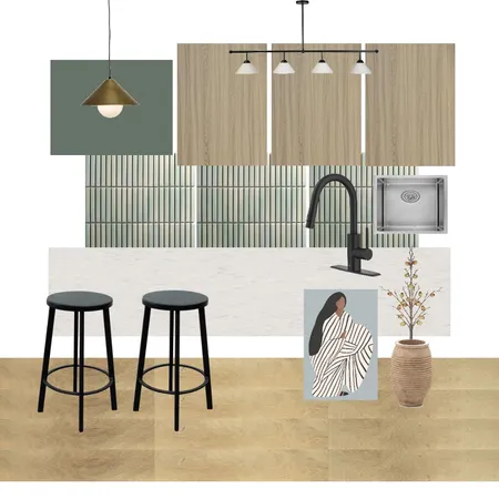 Kitchen | Aloe Green Mosaic Kit Kat Tiles Interior Design Mood Board by Fern on Style Sourcebook