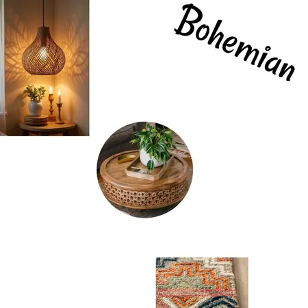 Bohemian design style mood board Interior Design Mood Board by AleciaSA