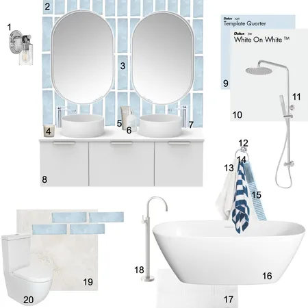Hamptons Bathroom Interior Design Mood Board by Georgia.44 on Style Sourcebook
