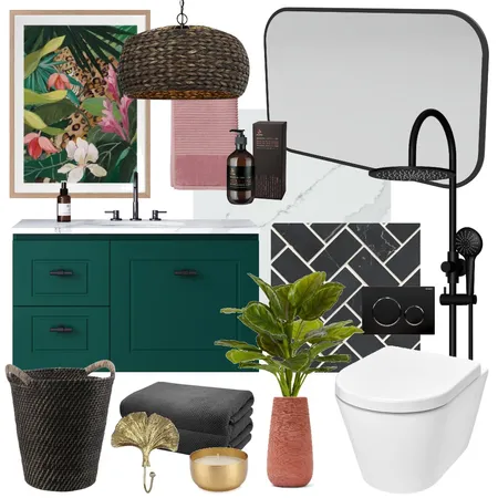 Emerald Jungle | Nevada Classic with Jazz Arch Frame Mirror Interior Design Mood Board by Timberline on Style Sourcebook