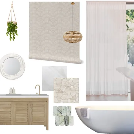 Coastal Shells Wallpaper Interior Design Mood Board by vine_art_design on Style Sourcebook