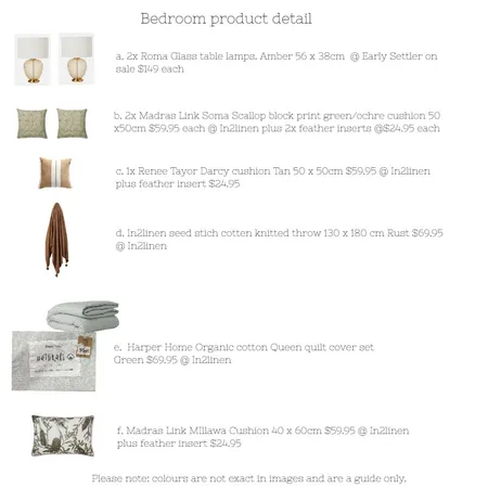 Bedroom product details Interior Design Mood Board by paula@torqingdesign.com.au on Style Sourcebook