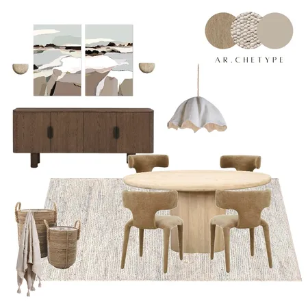 Pastel Earth Dining Room Interior Design Mood Board by AR.CHETYPE DESIGN on Style Sourcebook